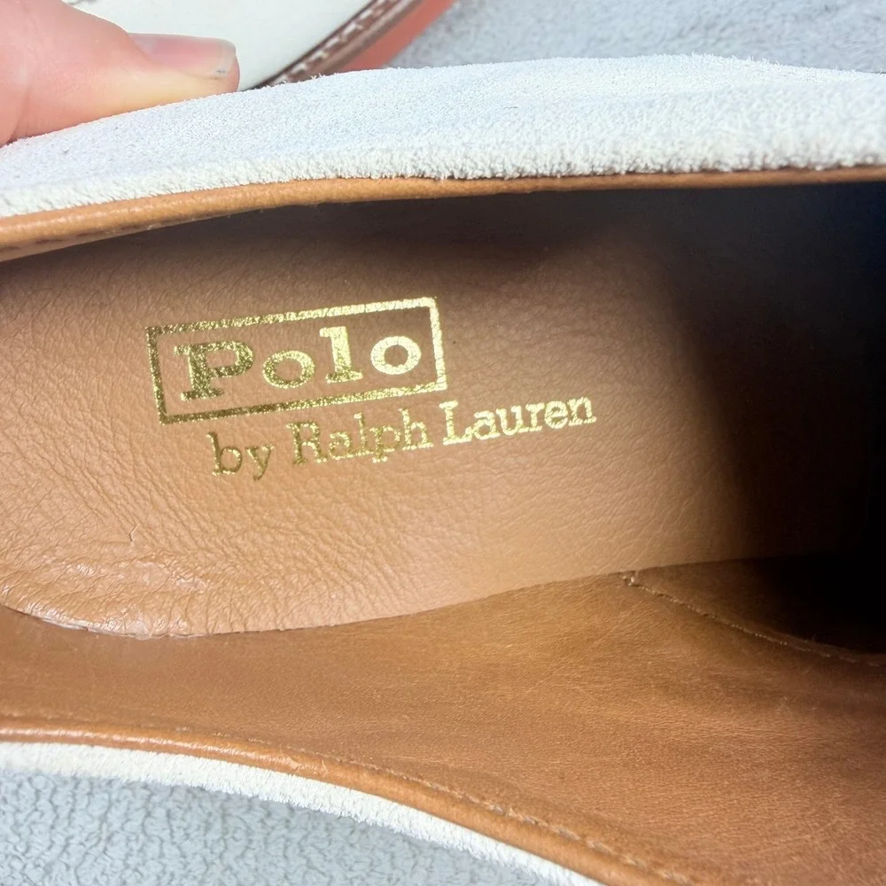 Polo Ralph Lauren Mens 8 White Suede Team USA Official Outfitter Buck Shoes